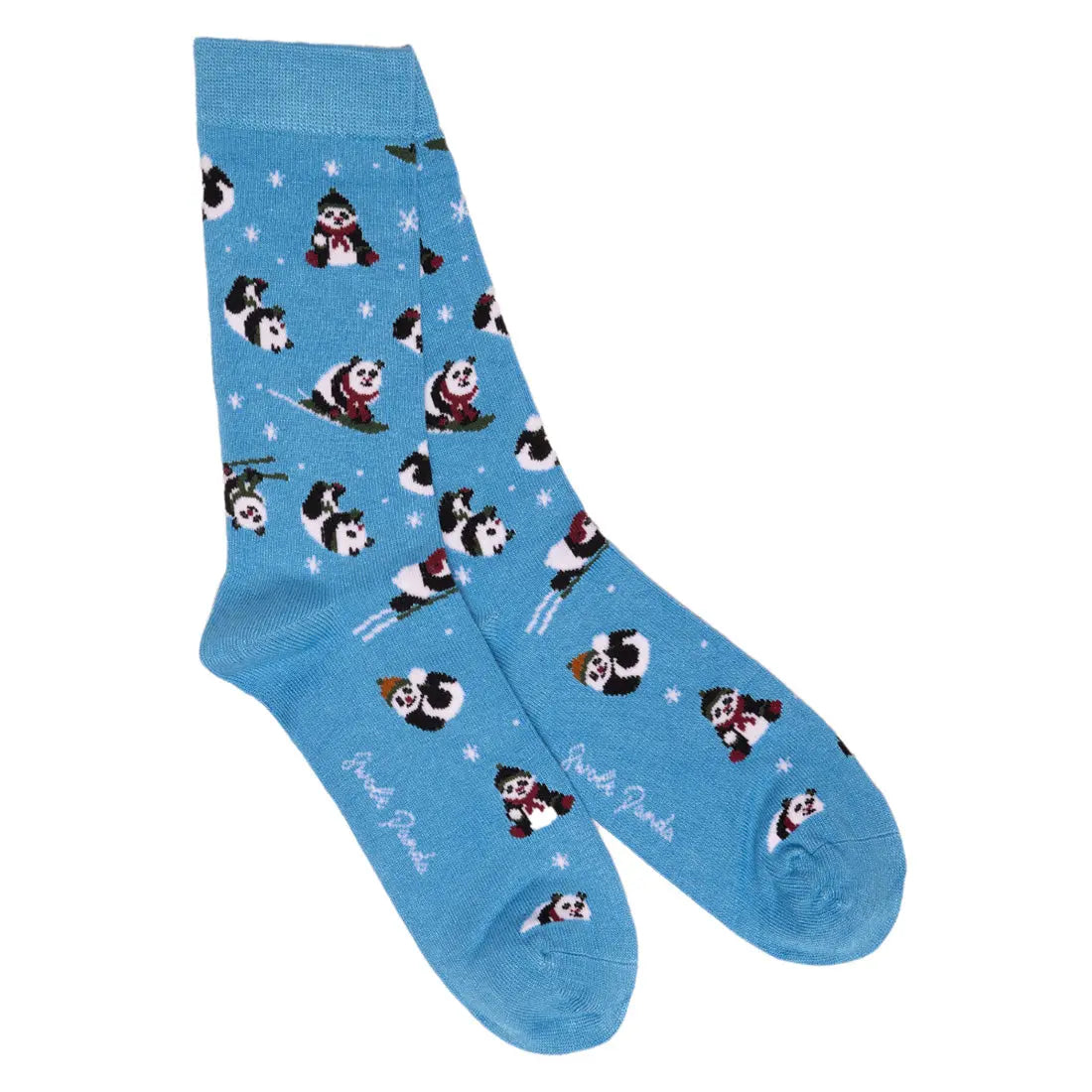Blue Skiing Panda Bamboo Socks Swole Panda