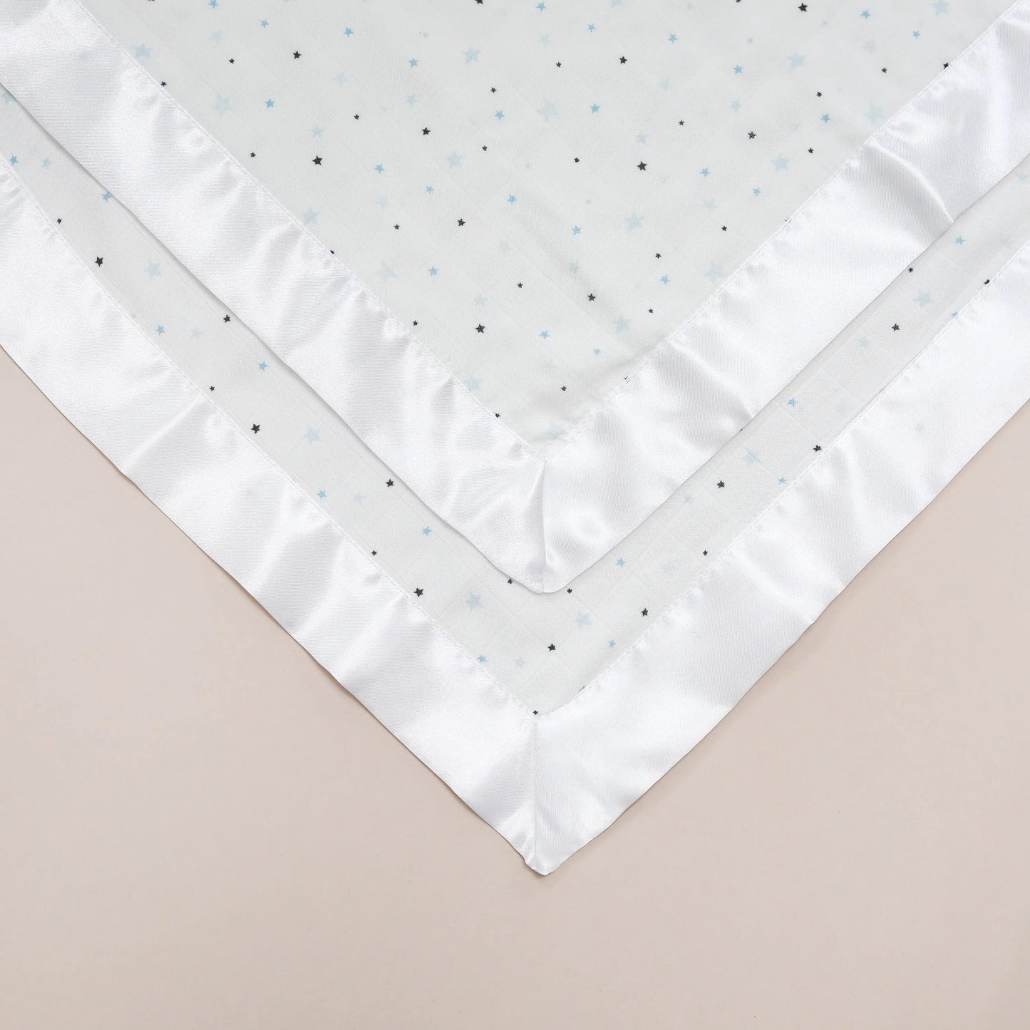 Blue Stars Satin Comforter 2-Pack - White Satin Bullabaloo