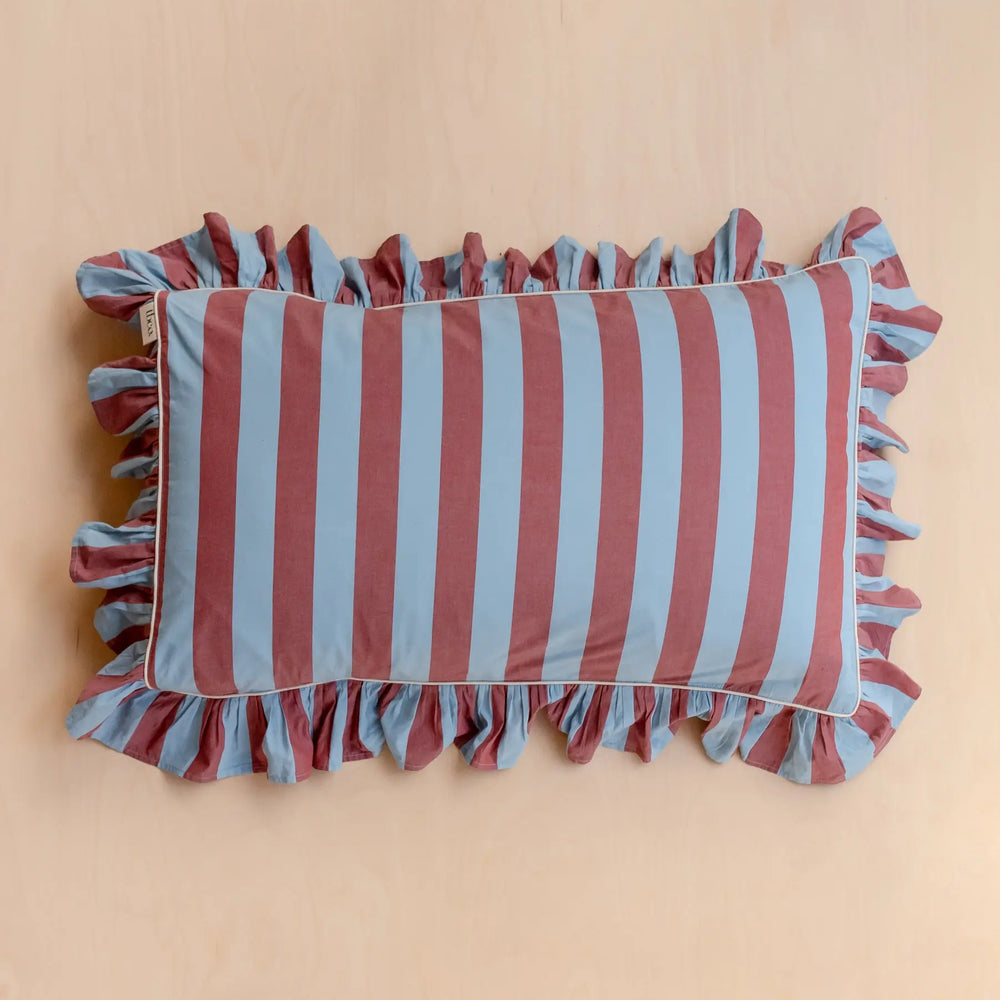 Blue Stripe Cotton Pillowcases TartanBlanketCo