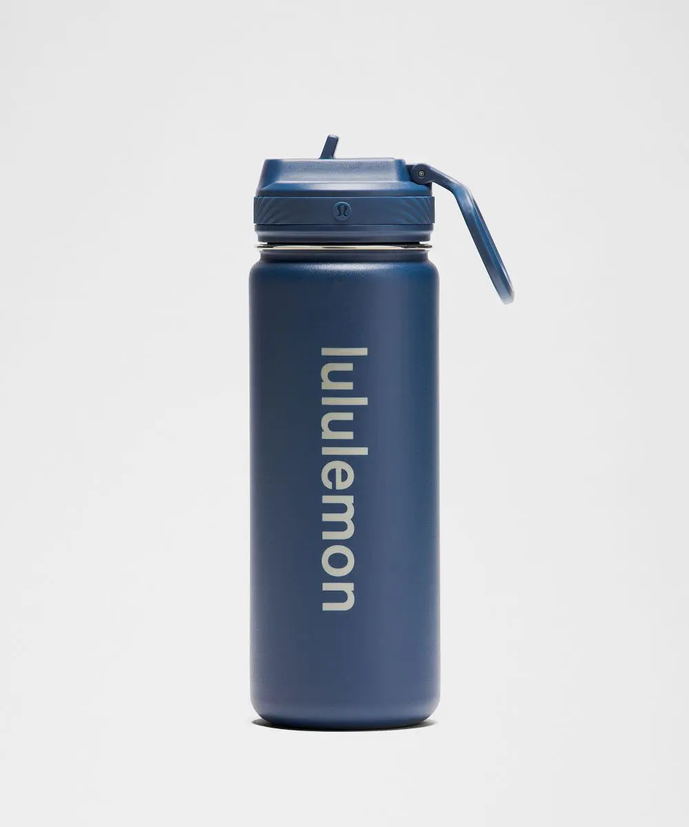 Blue Twill Back to Life Sport Bottle 18oz Straw Lid Lululemon