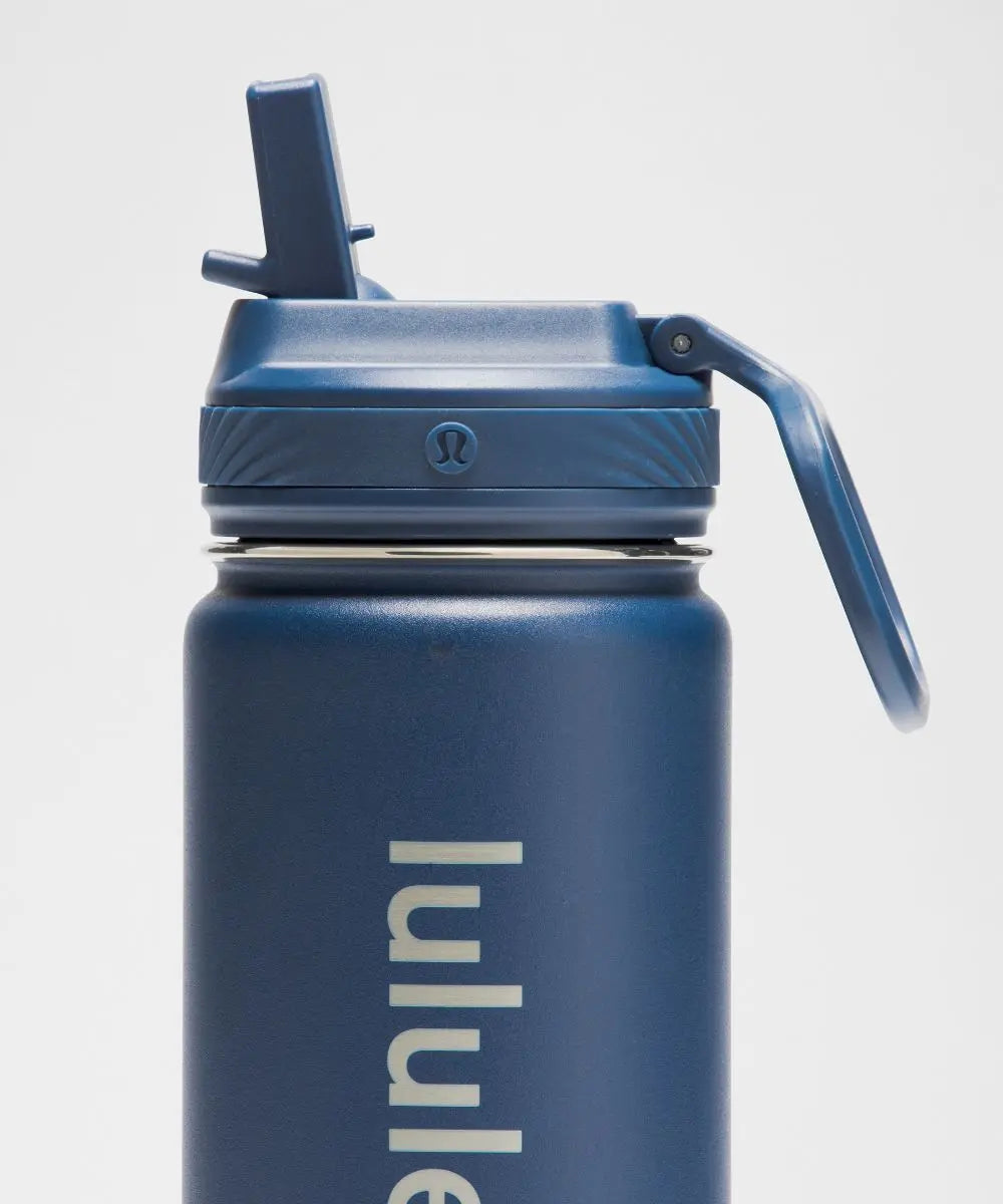 Blue Twill Back to Life Sport Bottle 18oz Straw Lid Lululemon