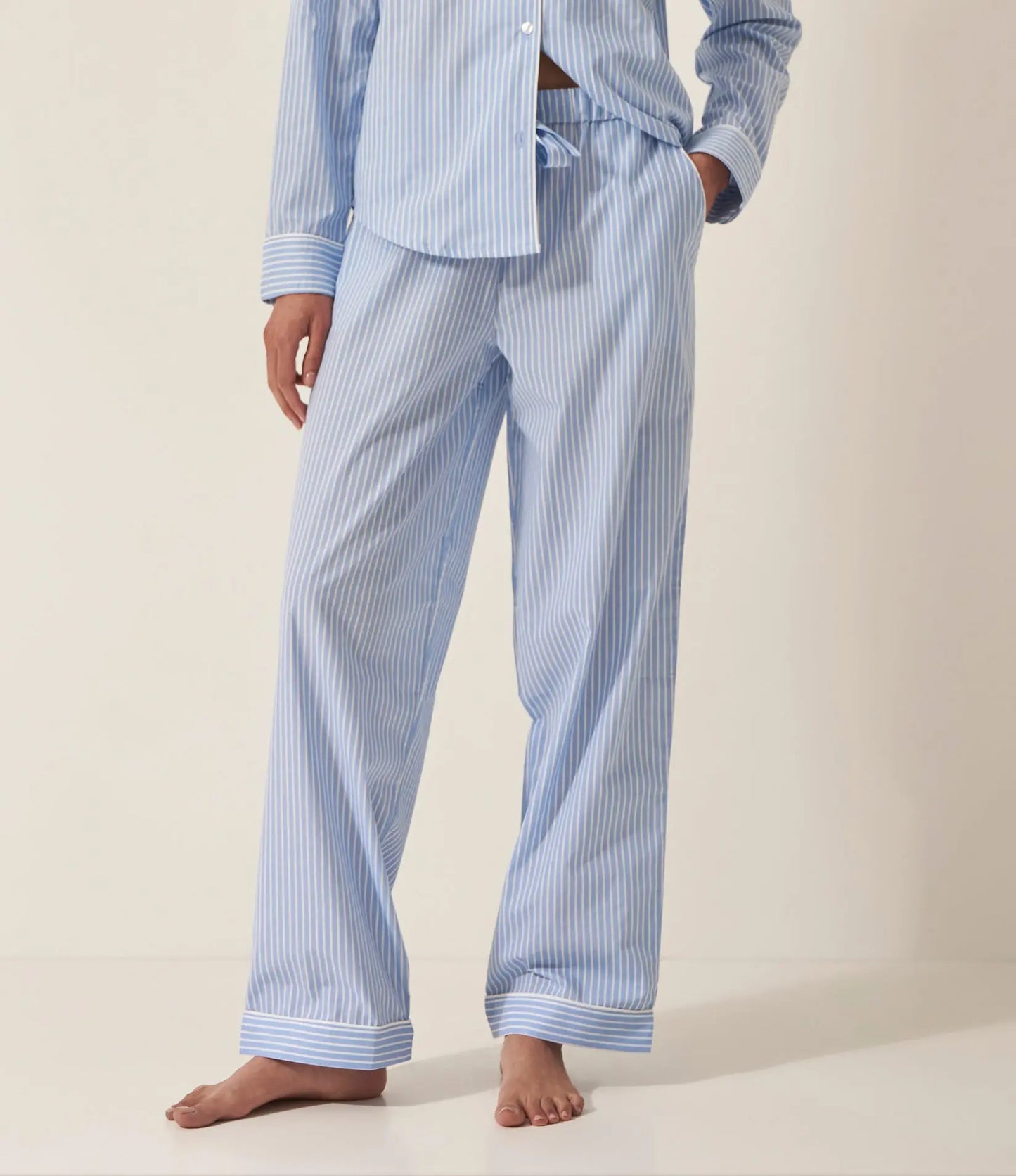Blue & White Stripe Women's Organic Cotton Pyjama Trouser Myza
