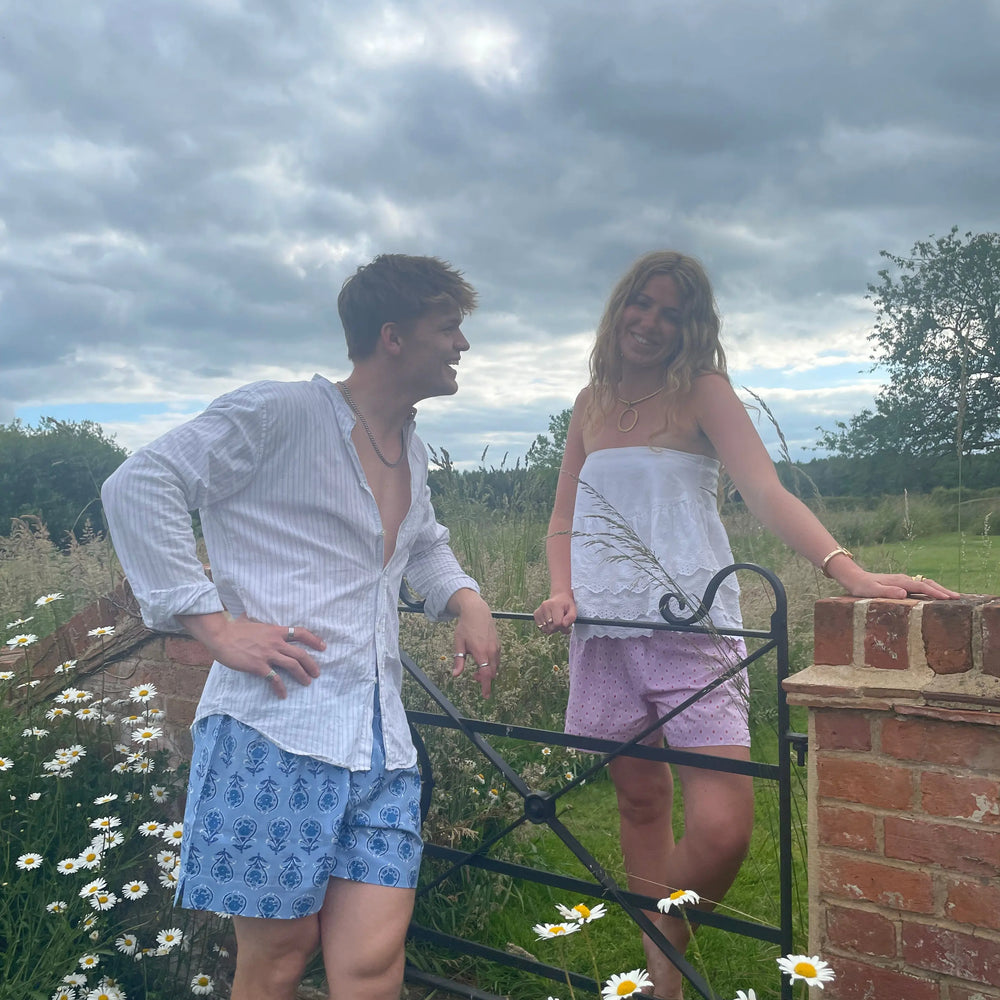 Blue 'Boxer' Unisex Pyjama Shorts Madder & More