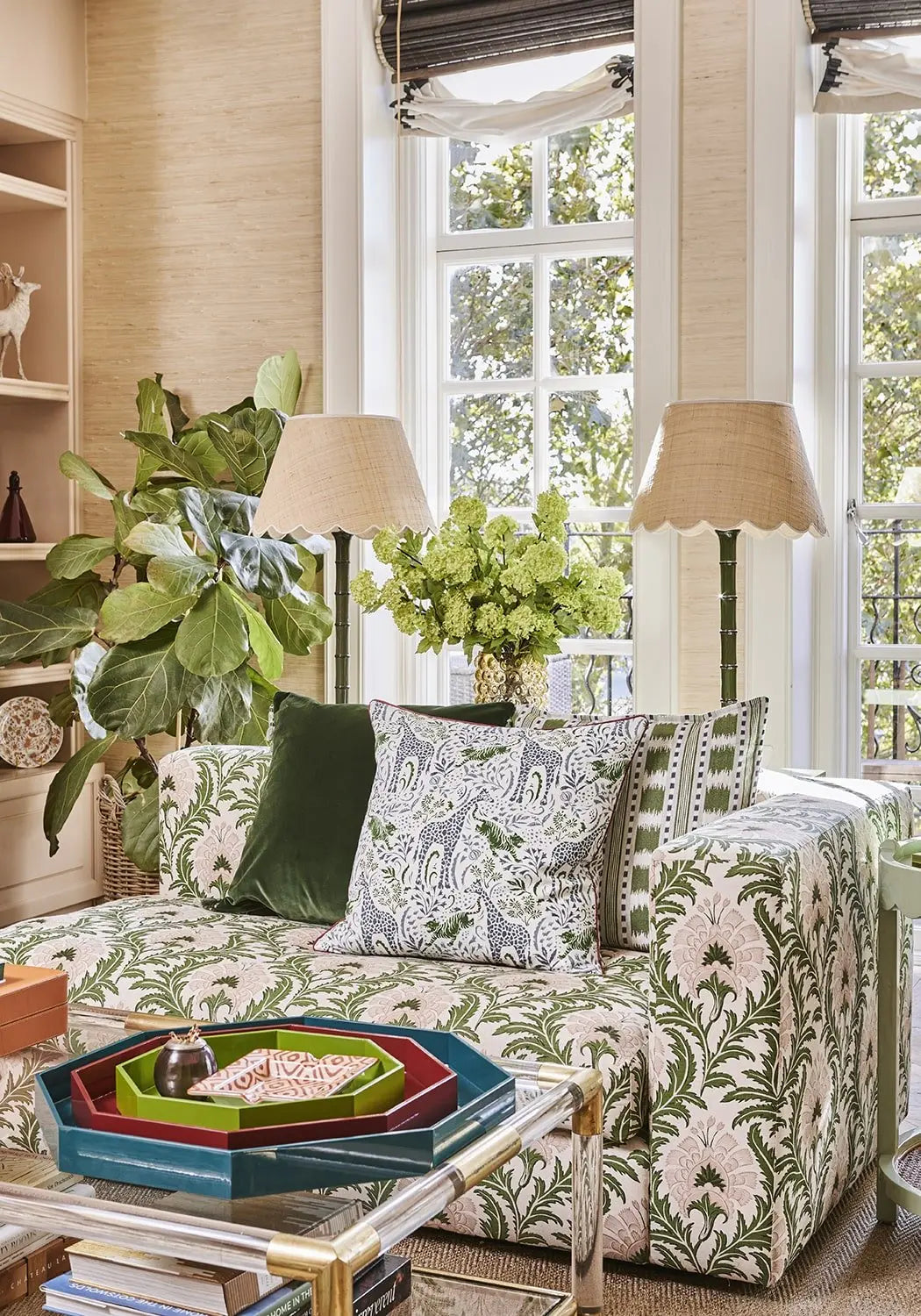 Blue and Green Stripe Cushion Cover Casa by Josephine Jenno