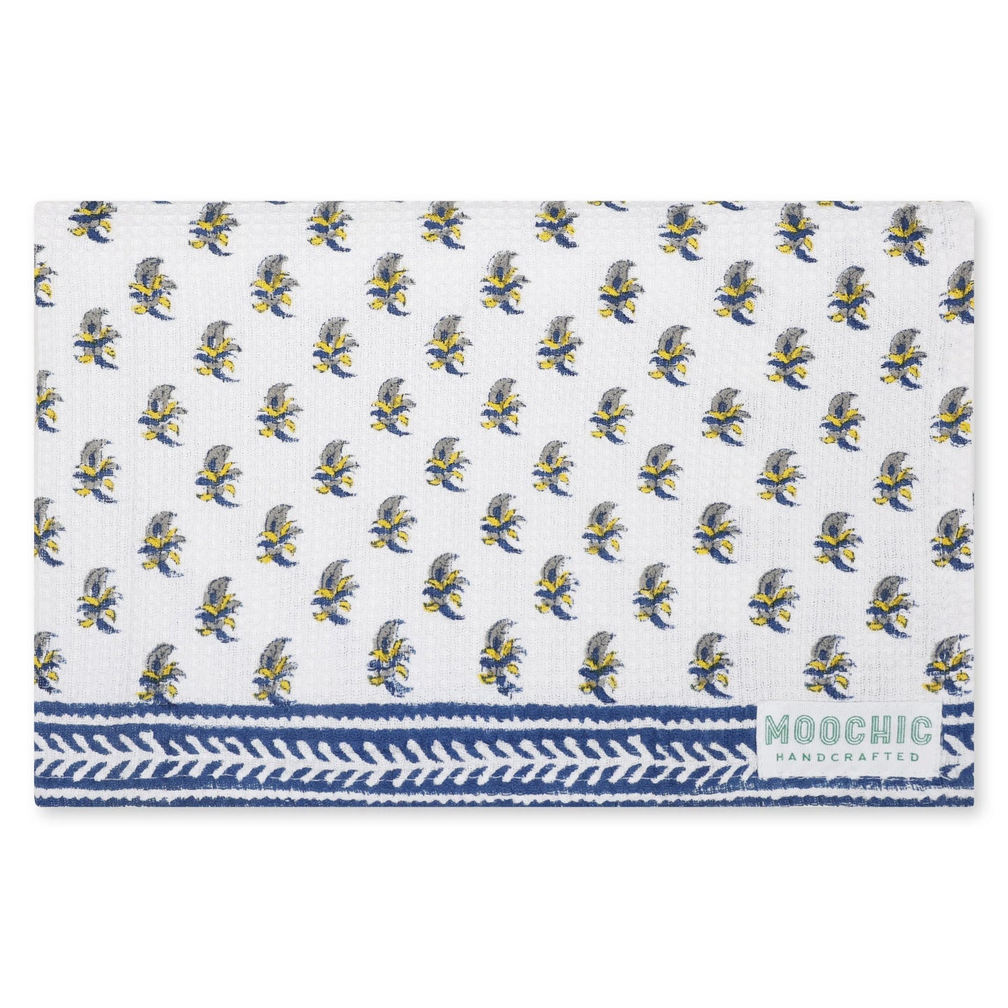 Blue and Grey Small Flower Tea Towel Moochic