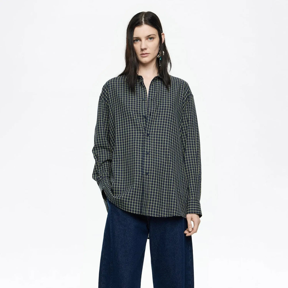 Blue checked cotton shirt Bimba y Lola UK