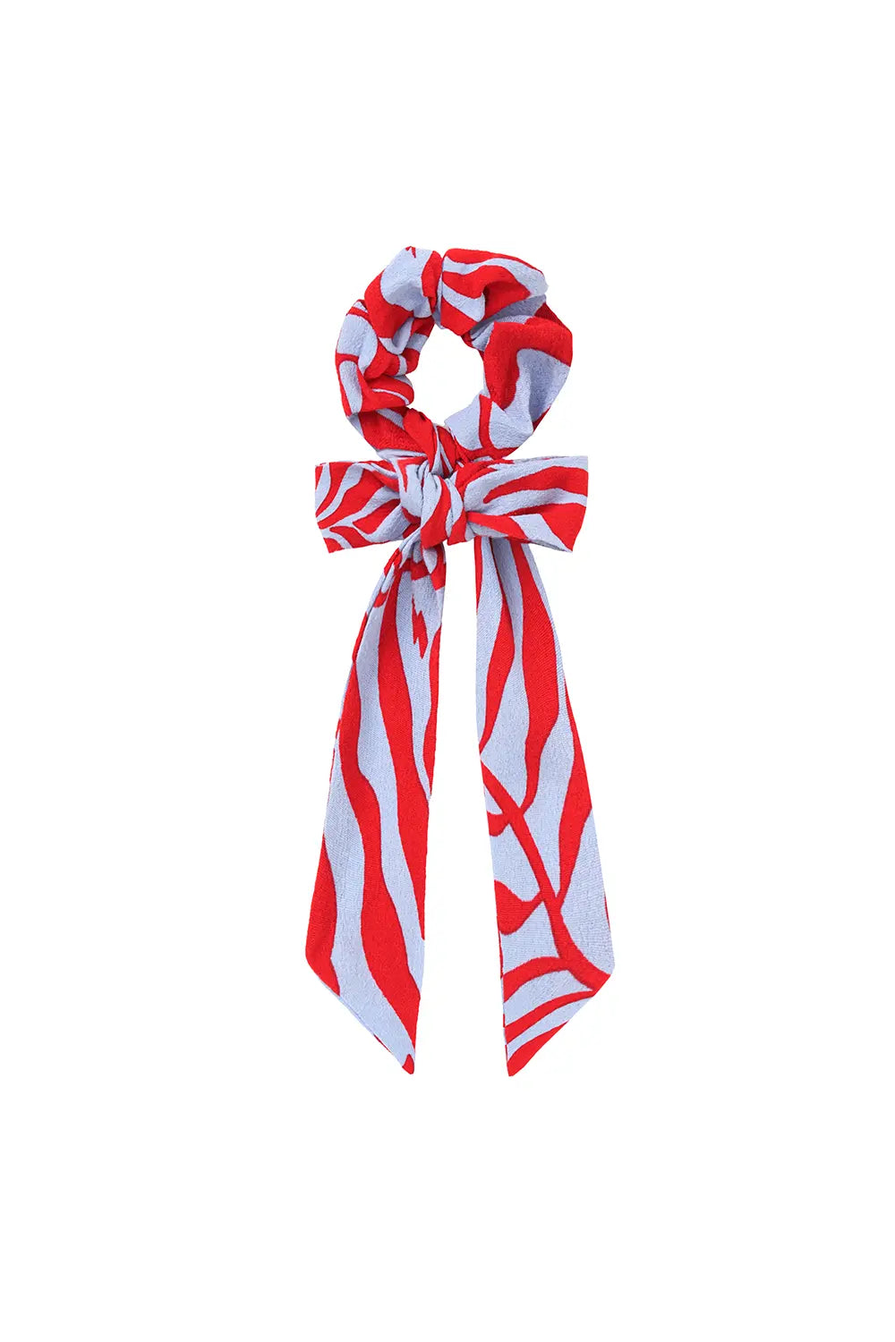Blue with Red Palm Bow Scrunchie Scamp & Dude