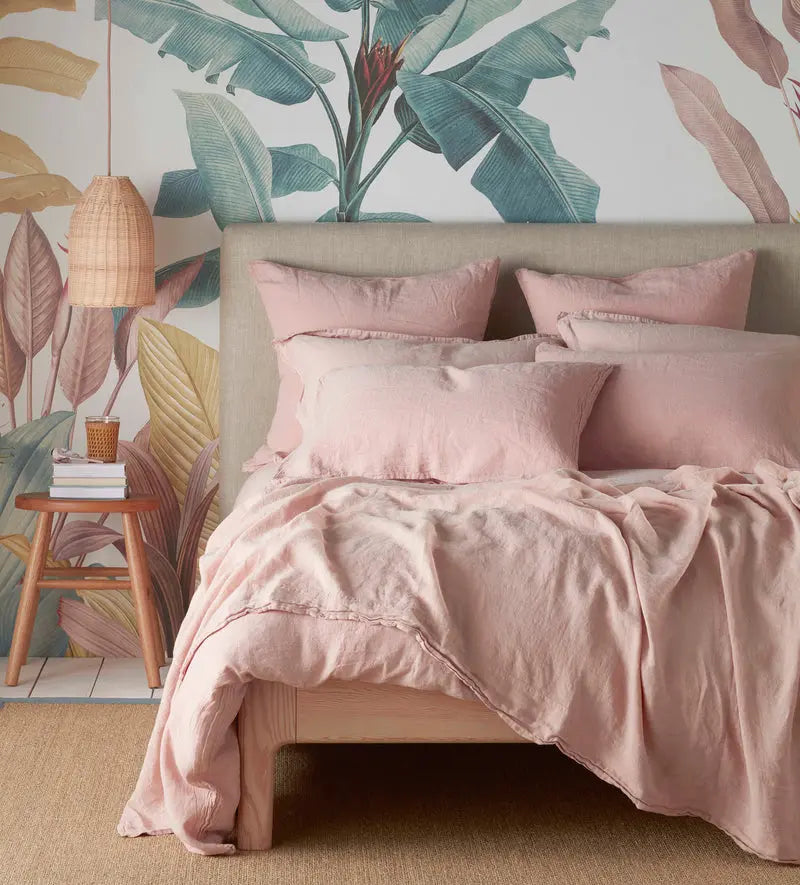 Blush Pink 100% Linen Duvet Cover The Secret Linen Store