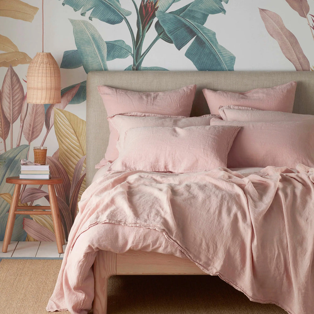 Blush Pink 100% Linen Flat Sheet The Secret Linen Store