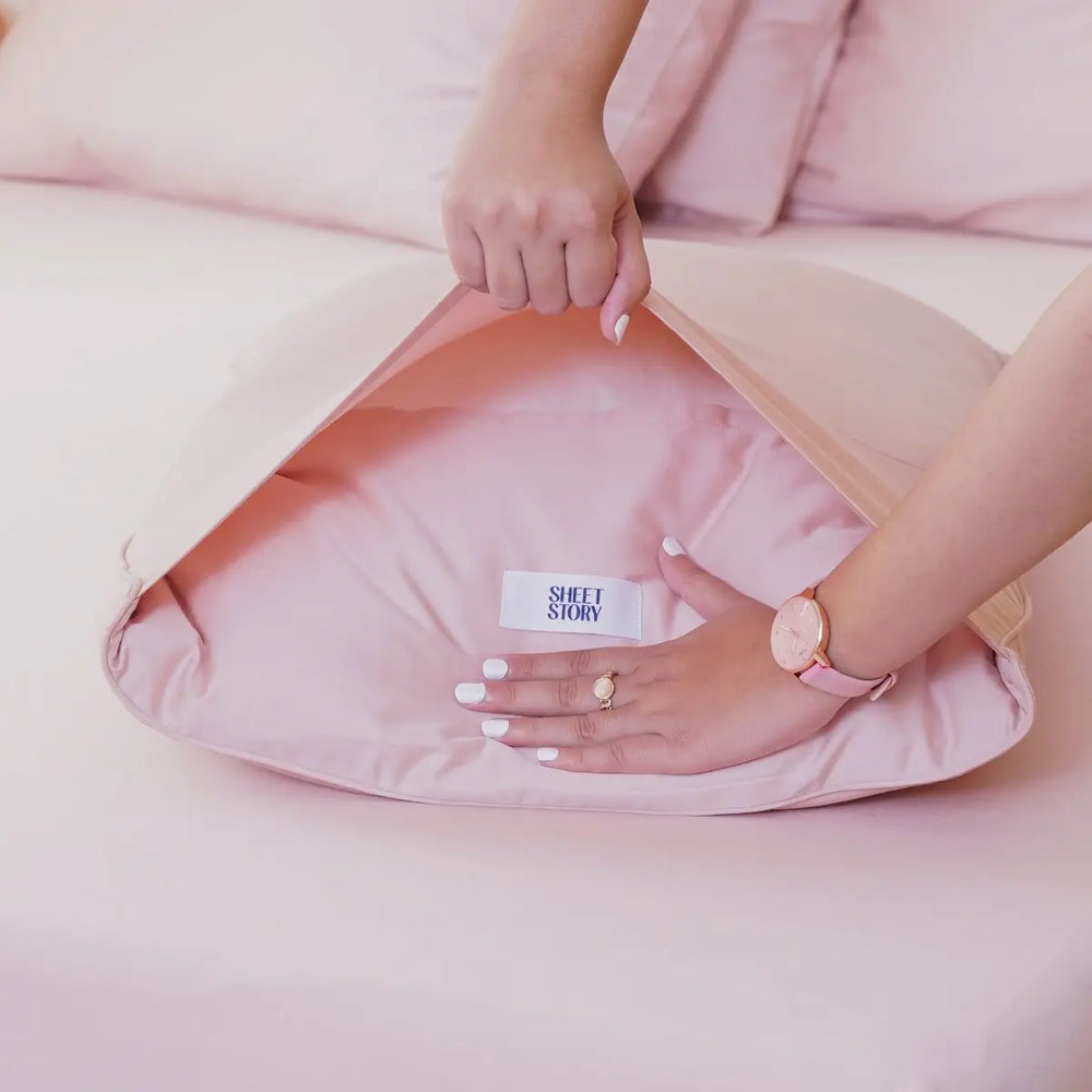 Blush Pink Ackly Bamboo Bedding SHEET STORY