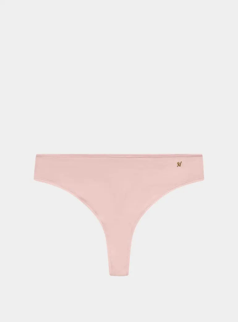 Blush Pink Stretch Dipped Thong Nudea