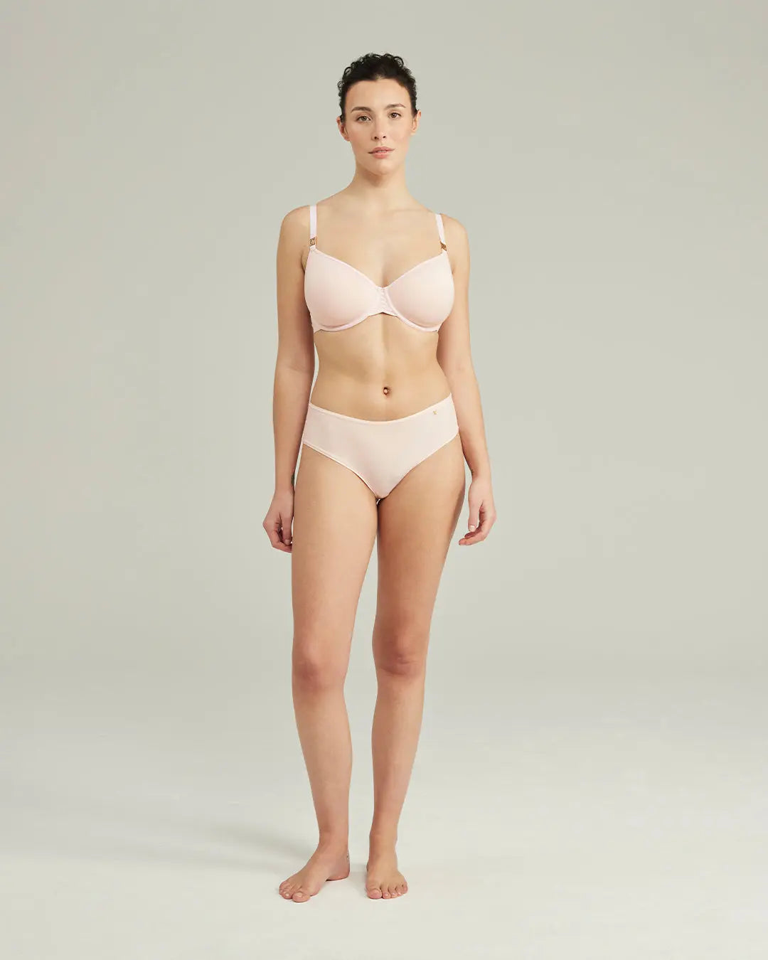 Blush Pink Stretch Mid Rise Bikini Brief Nudea