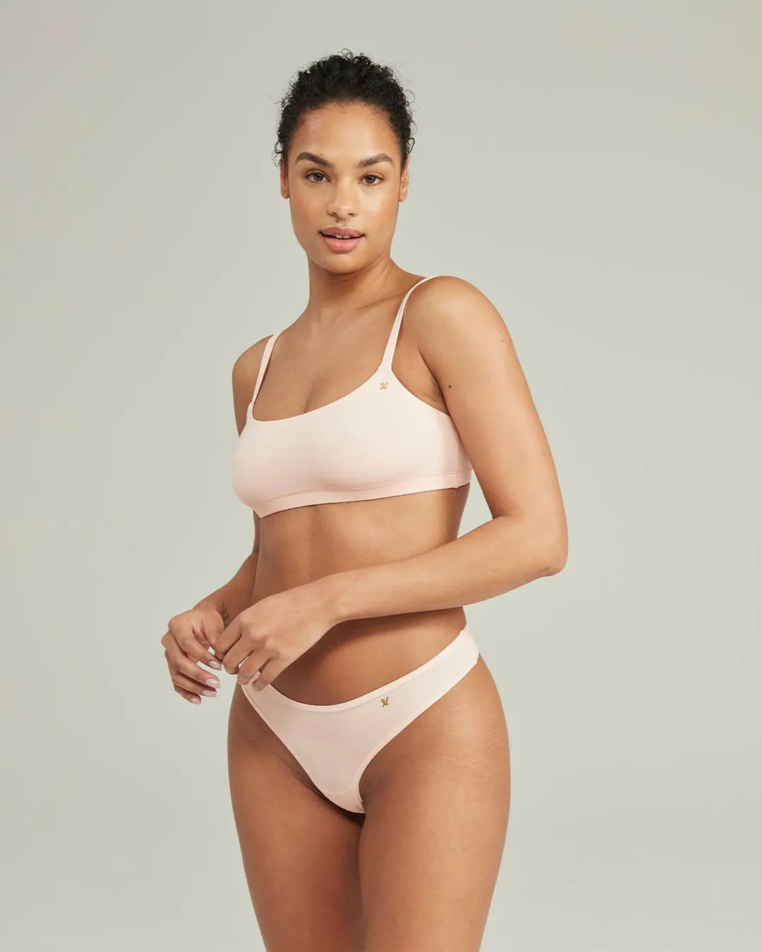 Blush Pink The Stretch Scoop Neck Bralette Nudea