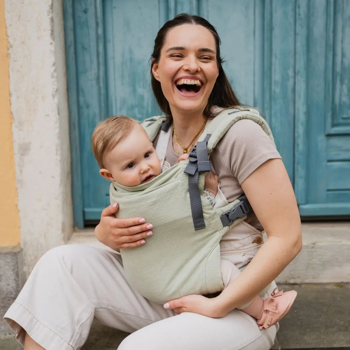 Boba X Baby Carrier Linen Green Willow Tutti Bambini