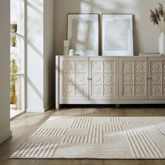 Bobble Grid Washable Rug Dunelm