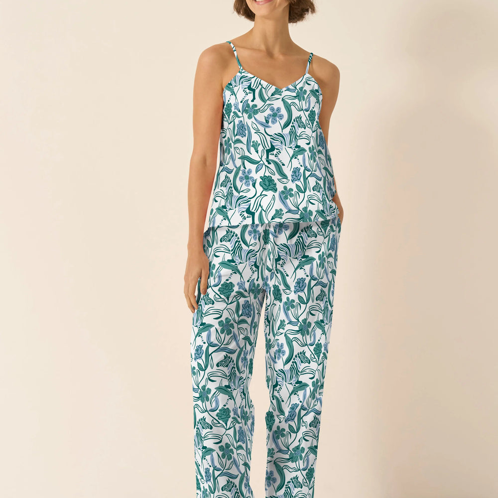 Boho Zebra Women's Organic Cotton Cami Trouser Set Myza