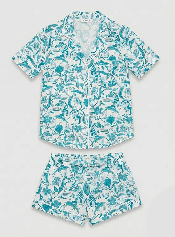 Boho Zebra Women's Short Sleeve Organic Cotton Pyjama Short Set Myza