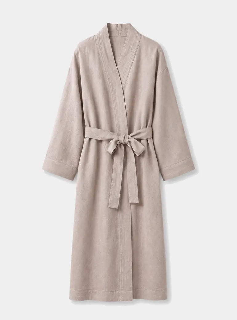 Bolney Mauve Mist Linen Kimono Robe Dormitory