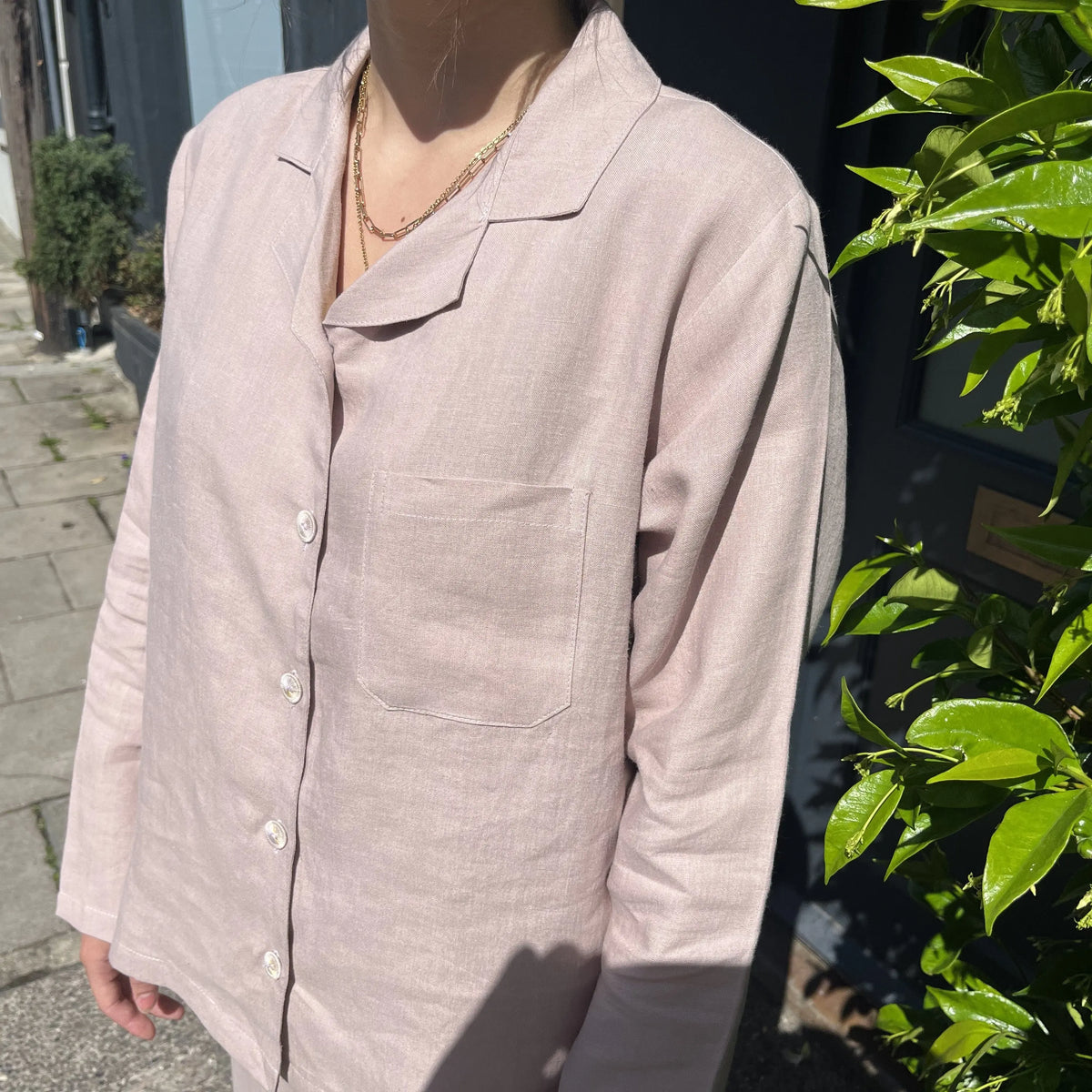 Bolney Mauve Mist Wide Leg Linen Pyjamas Dormitory