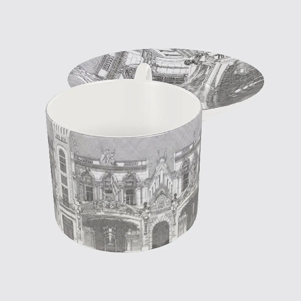 Bone China Cup and Saucer - Burlington Arcade Long Studio Design