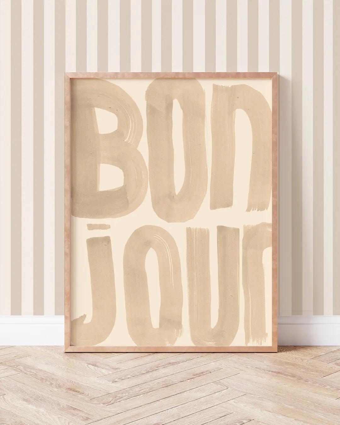 Bonjour' - Word Art Print Lion & The Pear