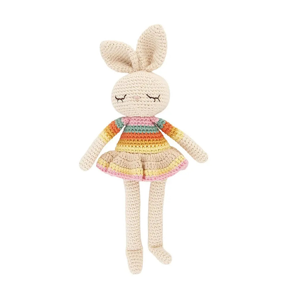 Bonnie Ballerina Bunny Crochet Toy- Pink rainbow The bonniemob