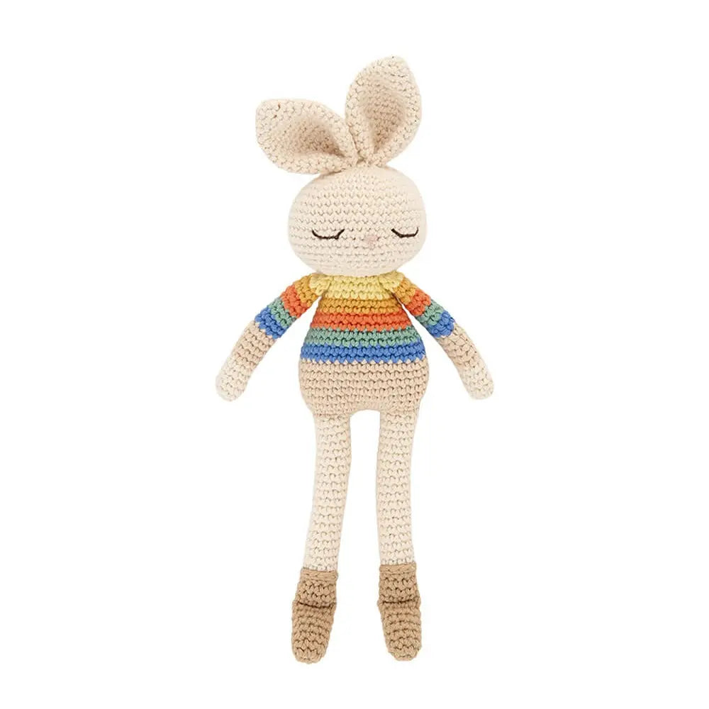 Bonnie Bunny Crochet Toy - Rainbow stripe The bonniemob