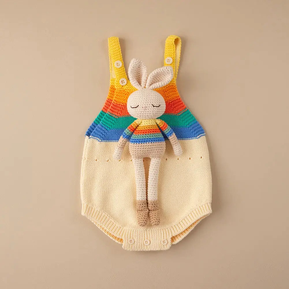 Bonnie Bunny Crochet Toy - Rainbow stripe The bonniemob