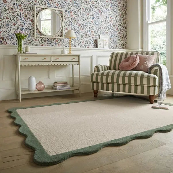 Bonnie Scallop Wool Rug Dunelm
