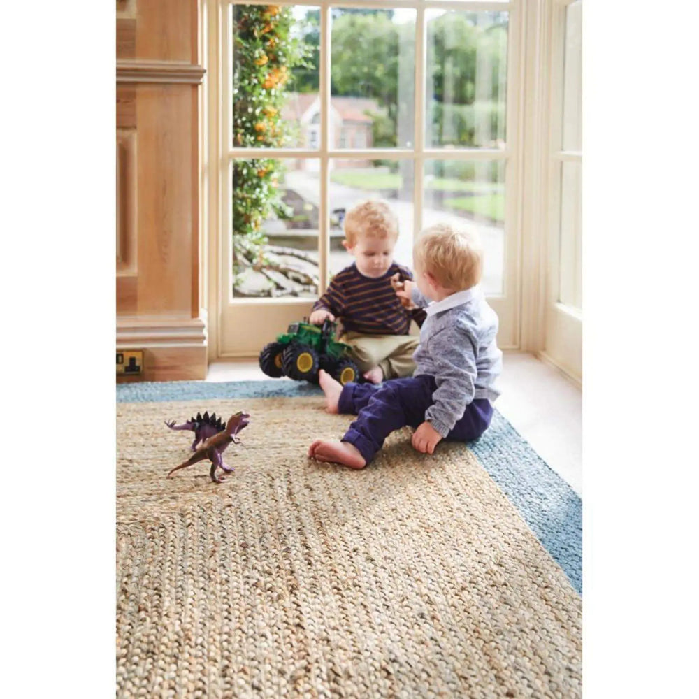 Bordered Duck Egg Blue Jute Rug The Rugs