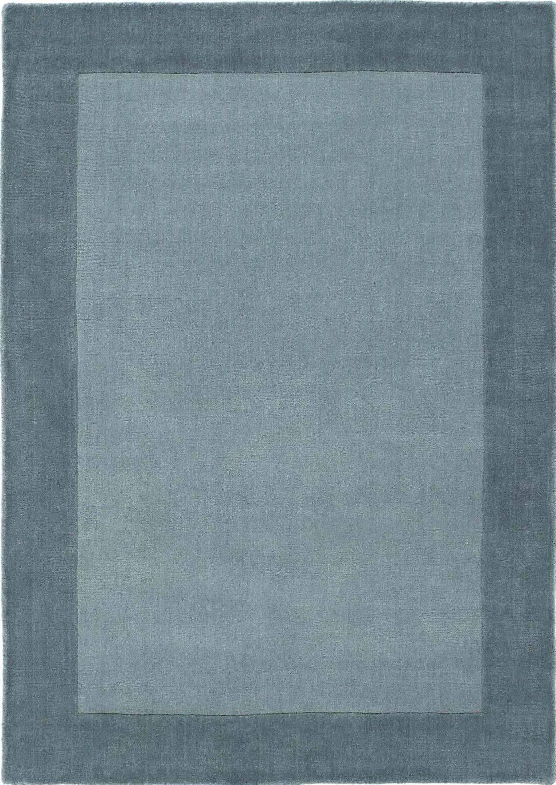 Bordered Duck Egg Blue Wool Rug The Rugs