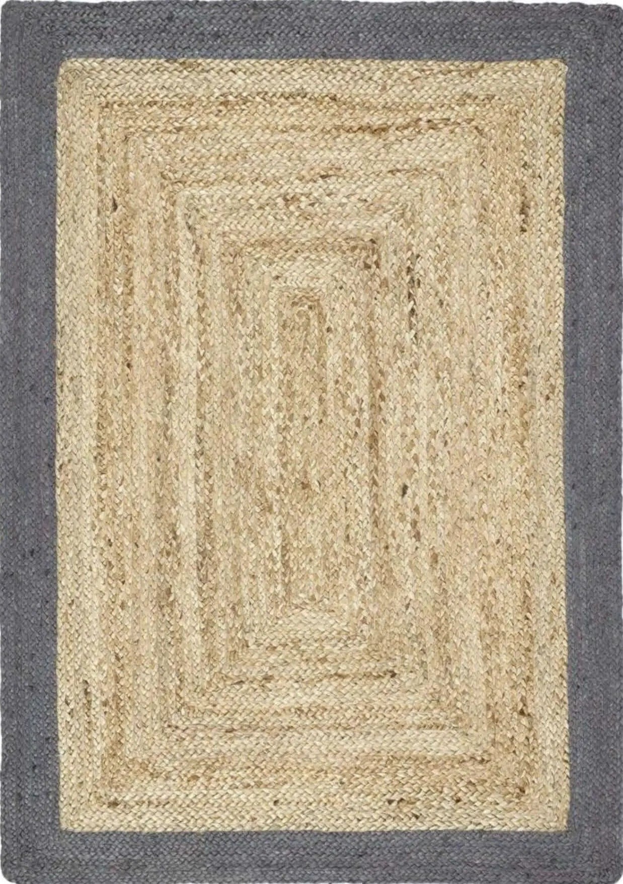 Bordered Grey Jute Rug The Rugs