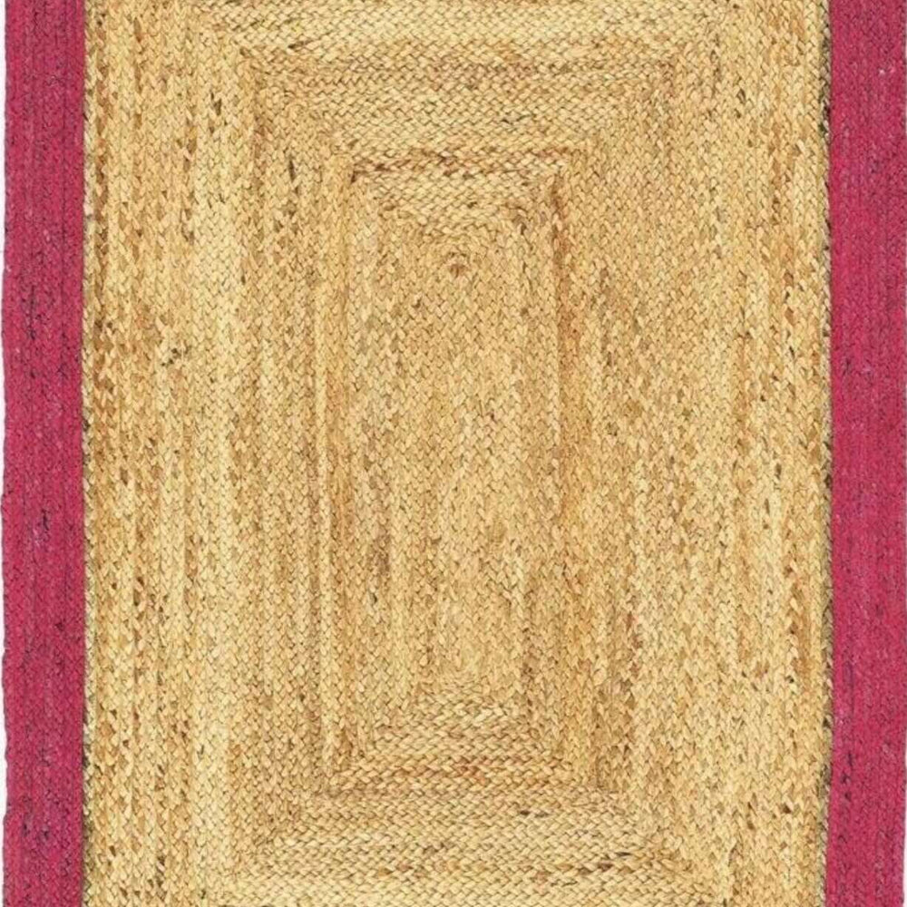 Bordered Raspberry Jute Rug The Rugs