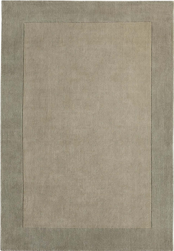 Bordered Taupe Wool Rug The Rugs