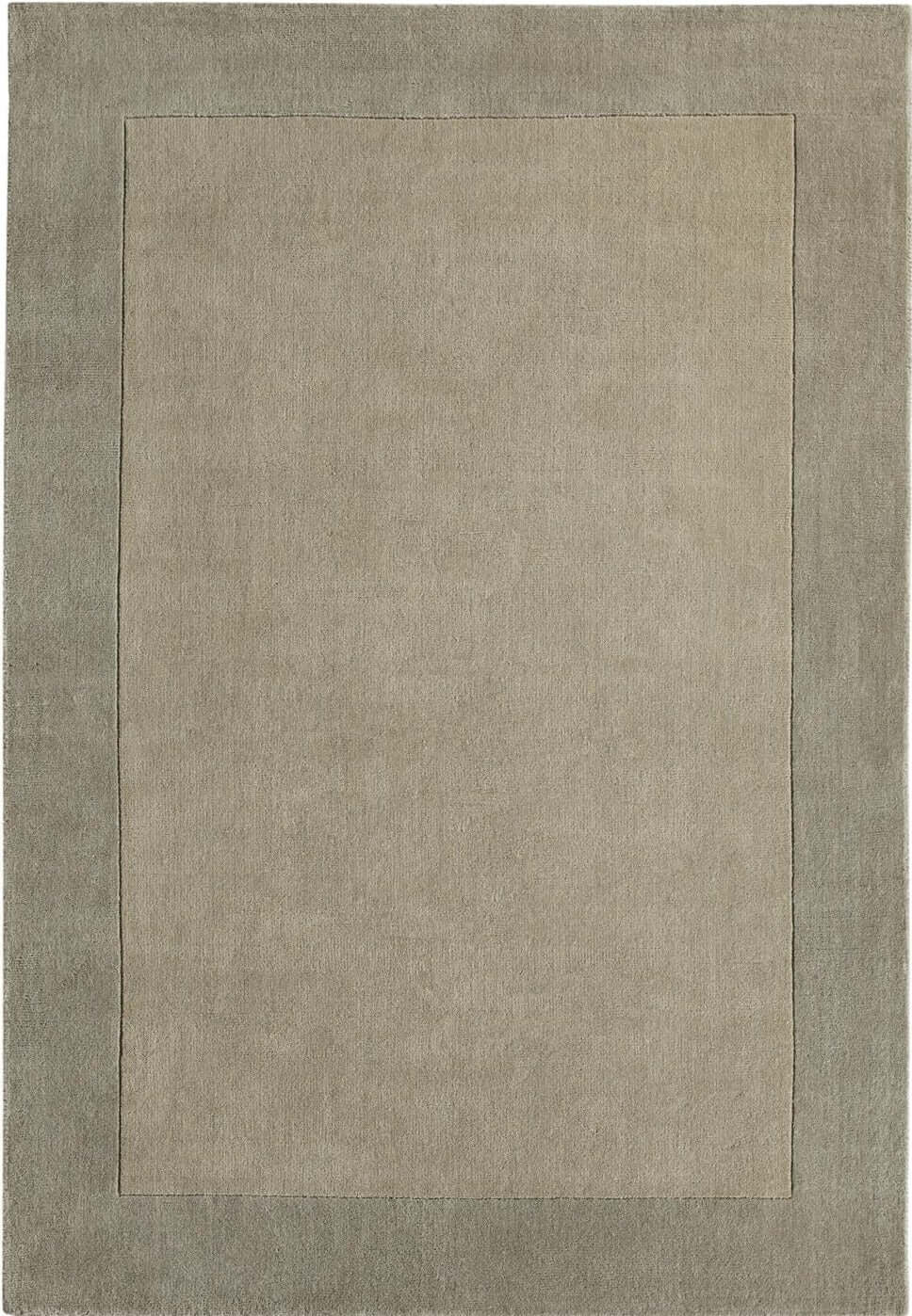 Bordered Taupe Wool Rug The Rugs