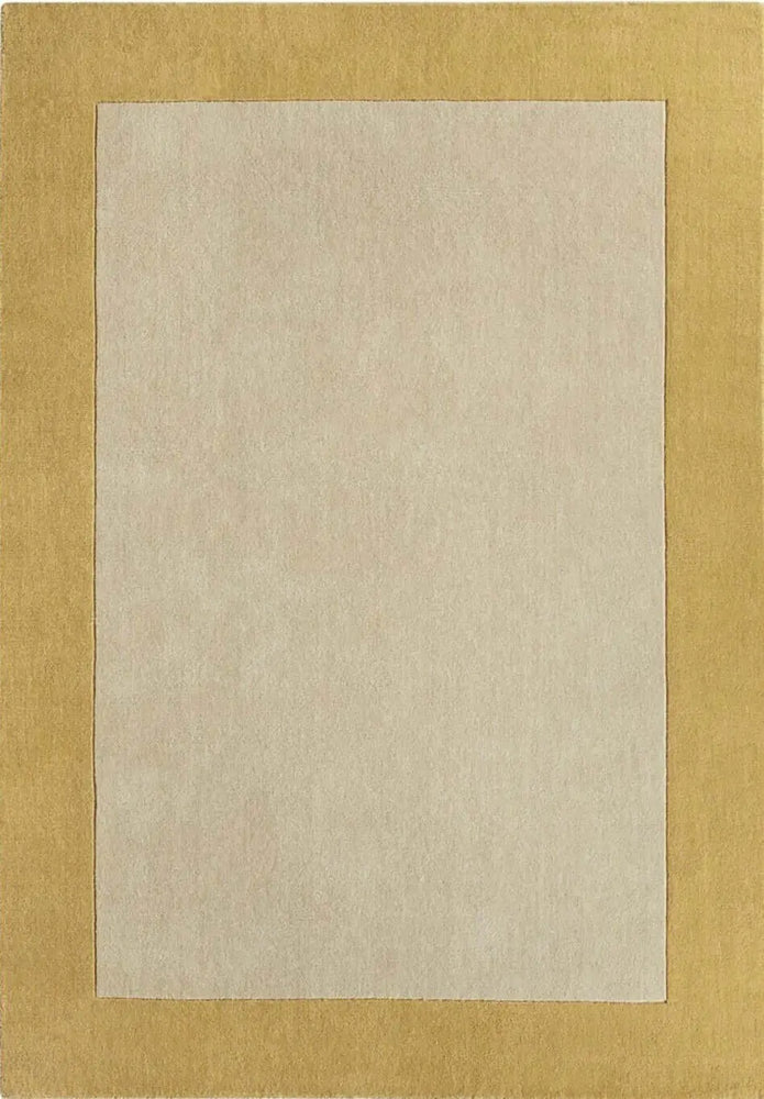 Bordered Yellow Wool Rug The Rugs