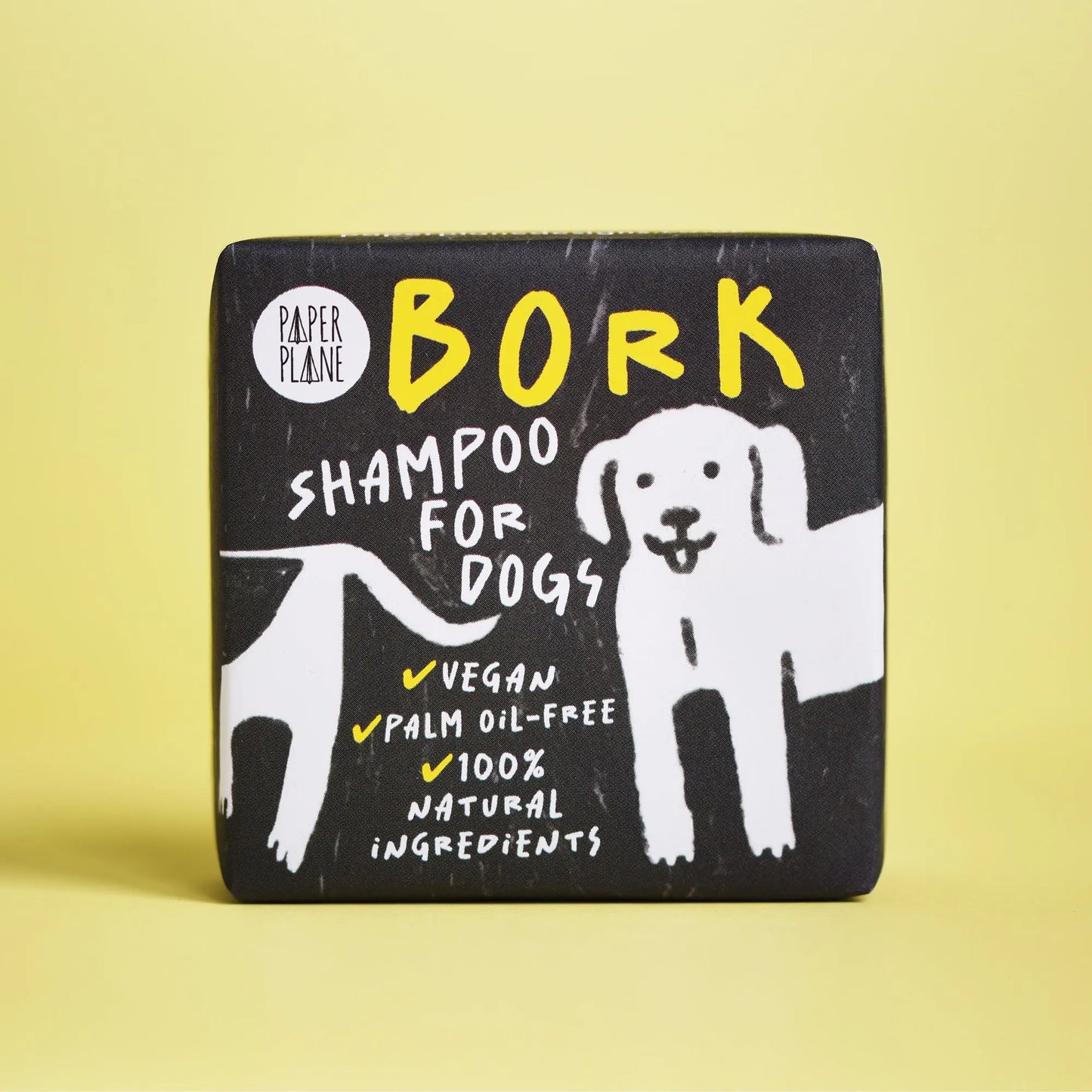 Bork Solid Dog Shampoo Bar - 100% Natural, Vegan & Palm oil-free Paper Plane