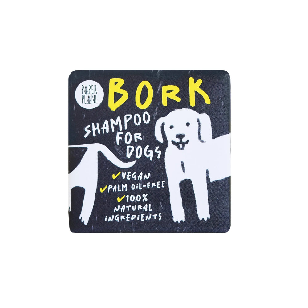 Bork Solid Dog Shampoo Bar - 100% Natural, Vegan & Palm oil-free Paper Plane