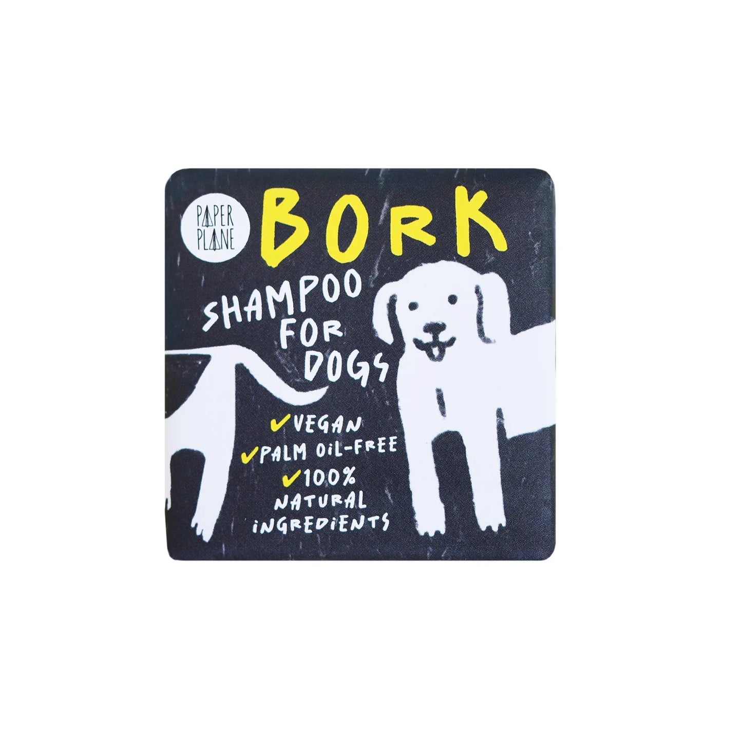 Bork Solid Dog Shampoo Bar - 100% Natural, Vegan & Palm oil-free Paper Plane