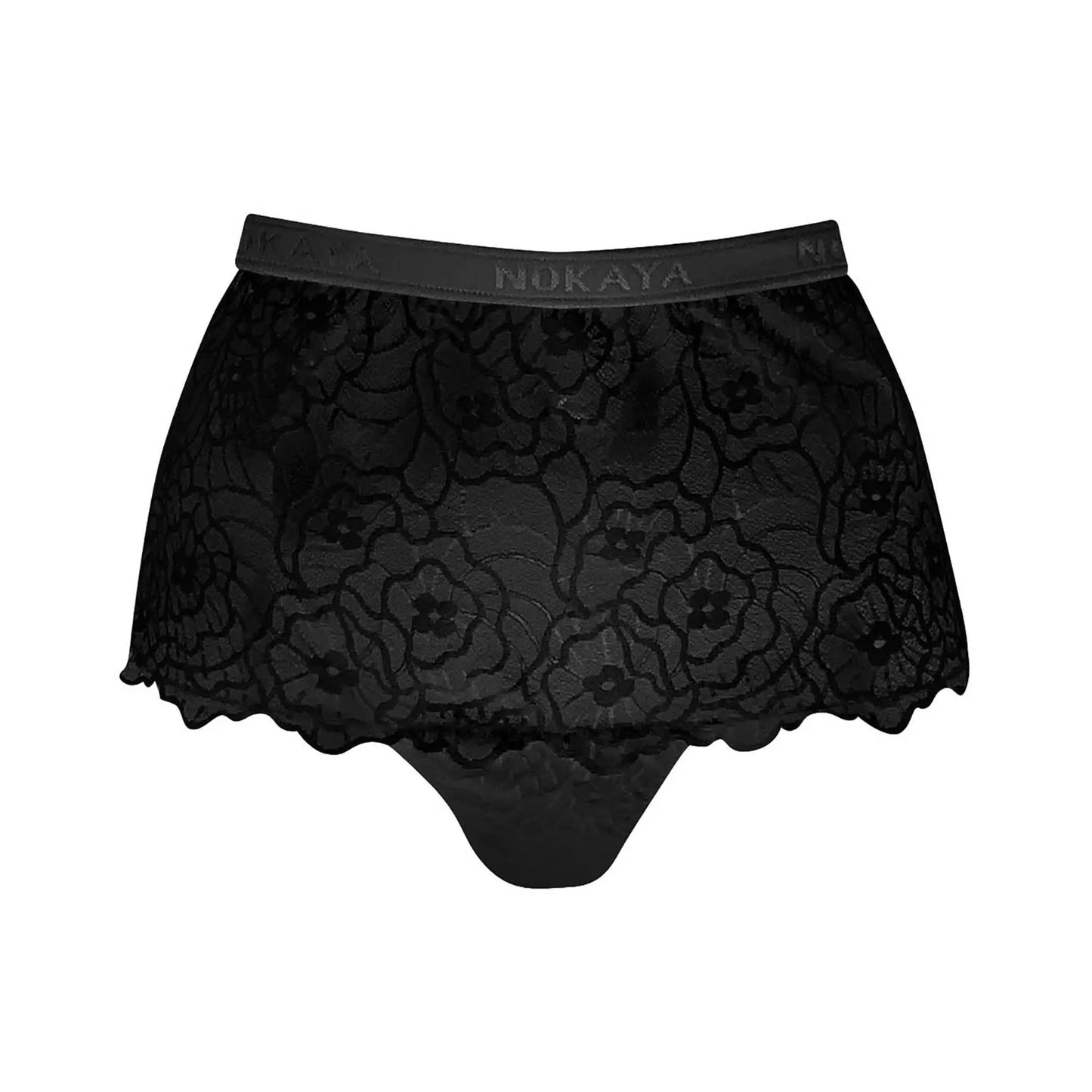 Born in Ukraine High Waist Lace Briefs Black NOKAYA