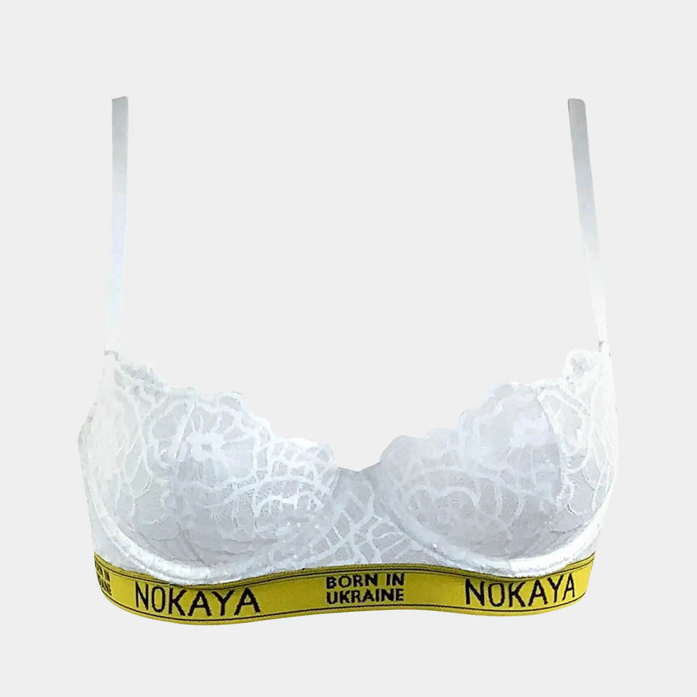 Born in Ukraine Lace Balcony Bra White NOKAYA