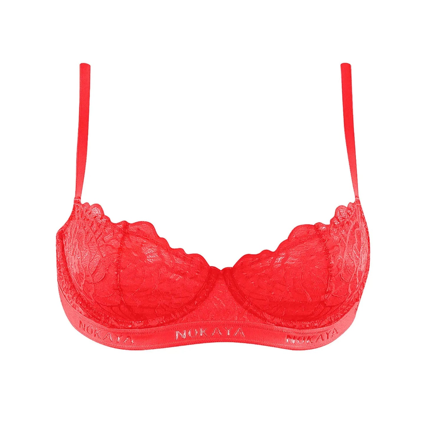 Born in Ukraine Lace Balcony bra red NOKAYA