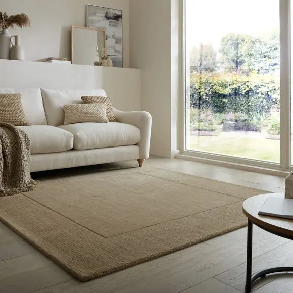 Boston Wool Border Square Rug Dunelm