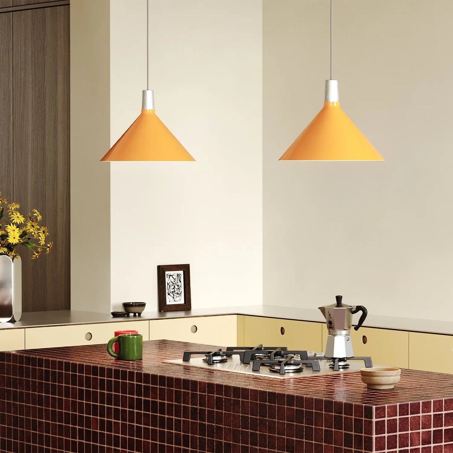Bower Pendant Light Medium in Yellow Tala