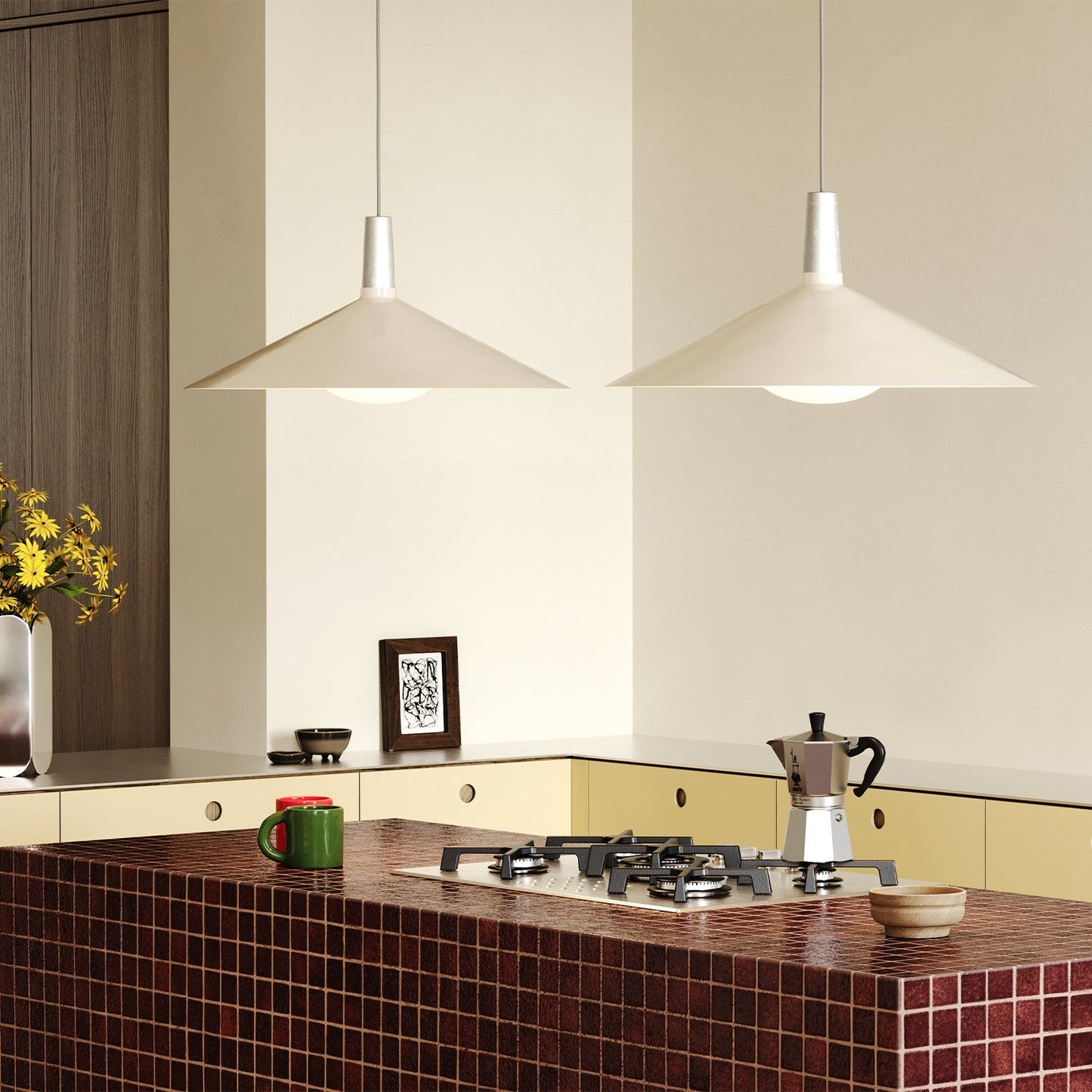 Bower Pendant Light Large in Oyster White Tala