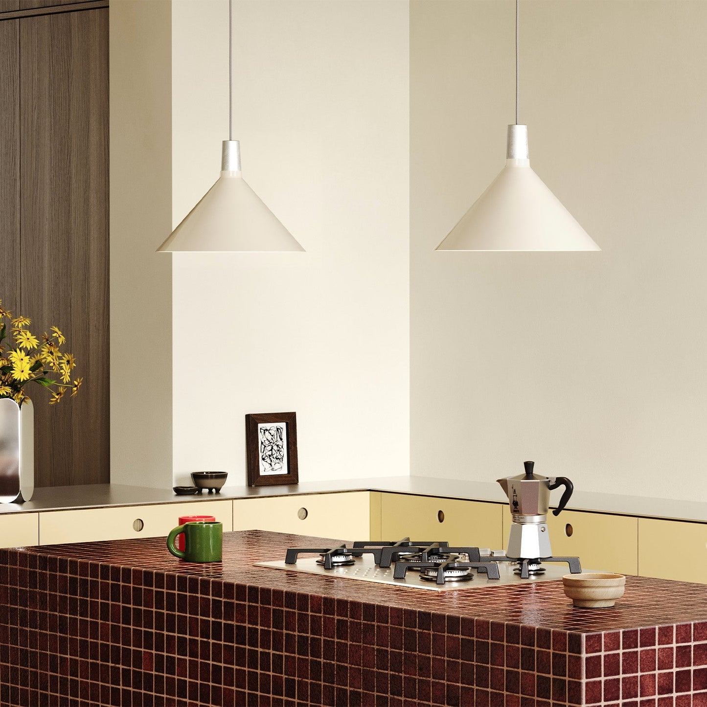Bower Pendant Light Medium in Oyster White Tala
