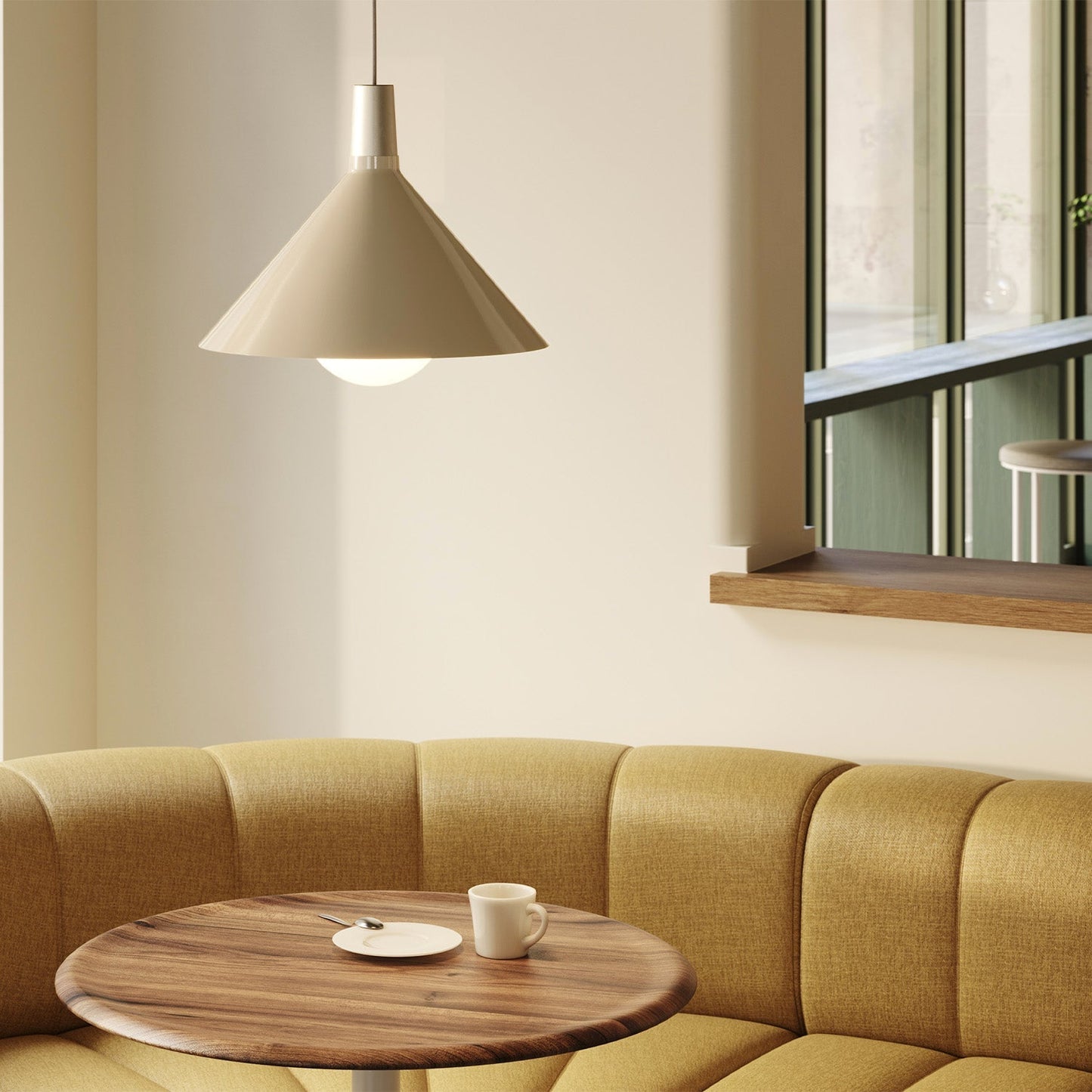 Bower Pendant Light Medium in Oyster White + Sphere IV Tala