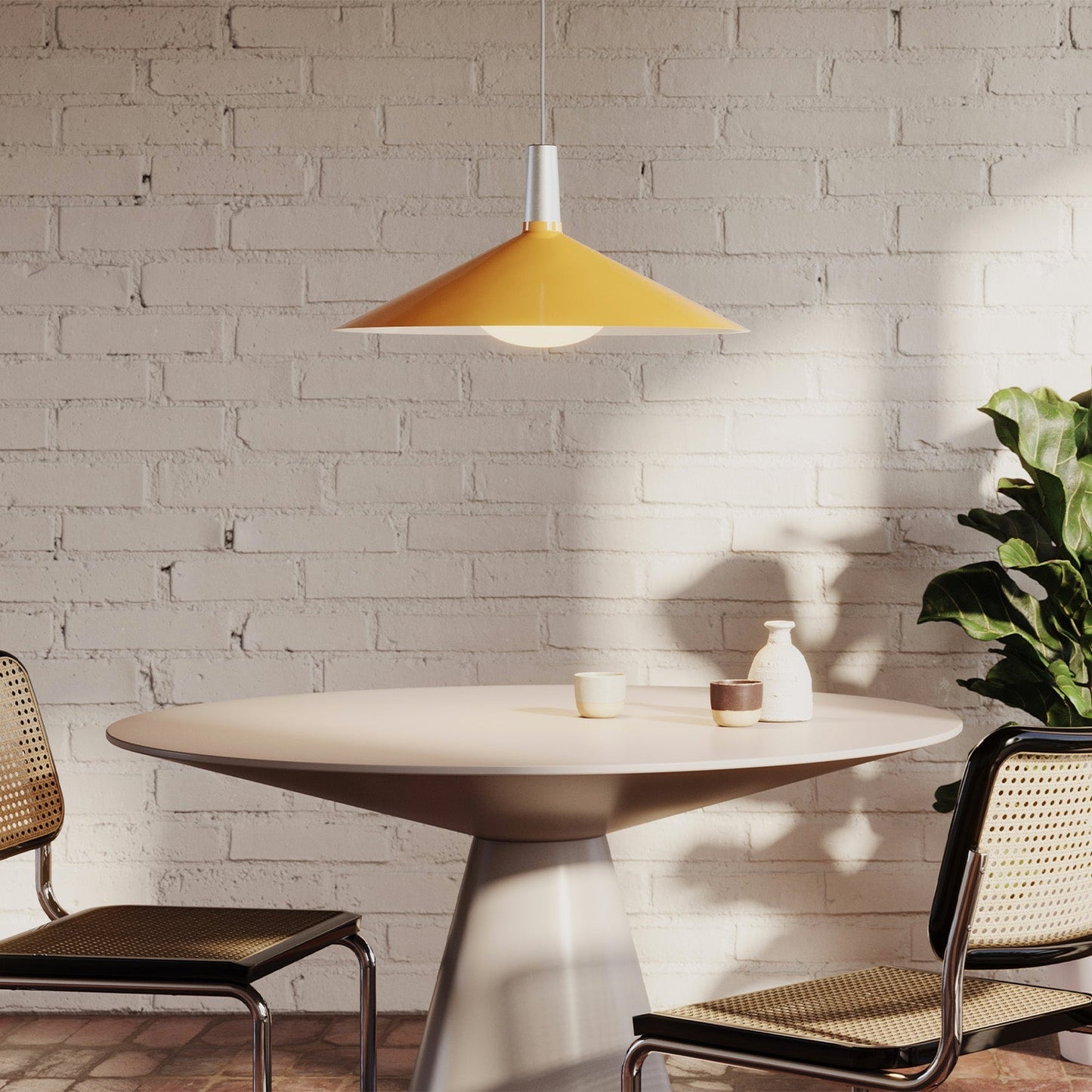 Bower Pendant Light Large in Yellow + Oval II Tala