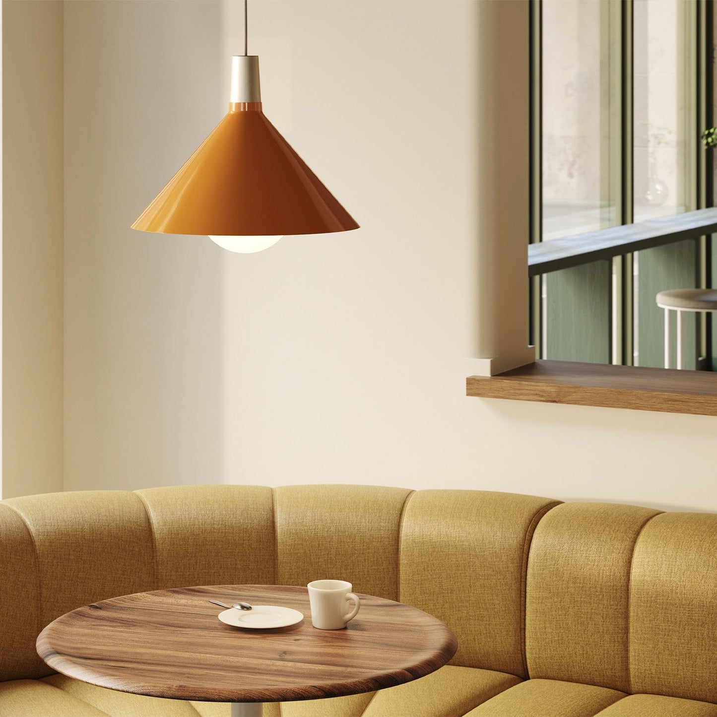 Bower Pendant Light Medium in Yellow + Sphere IV Tala