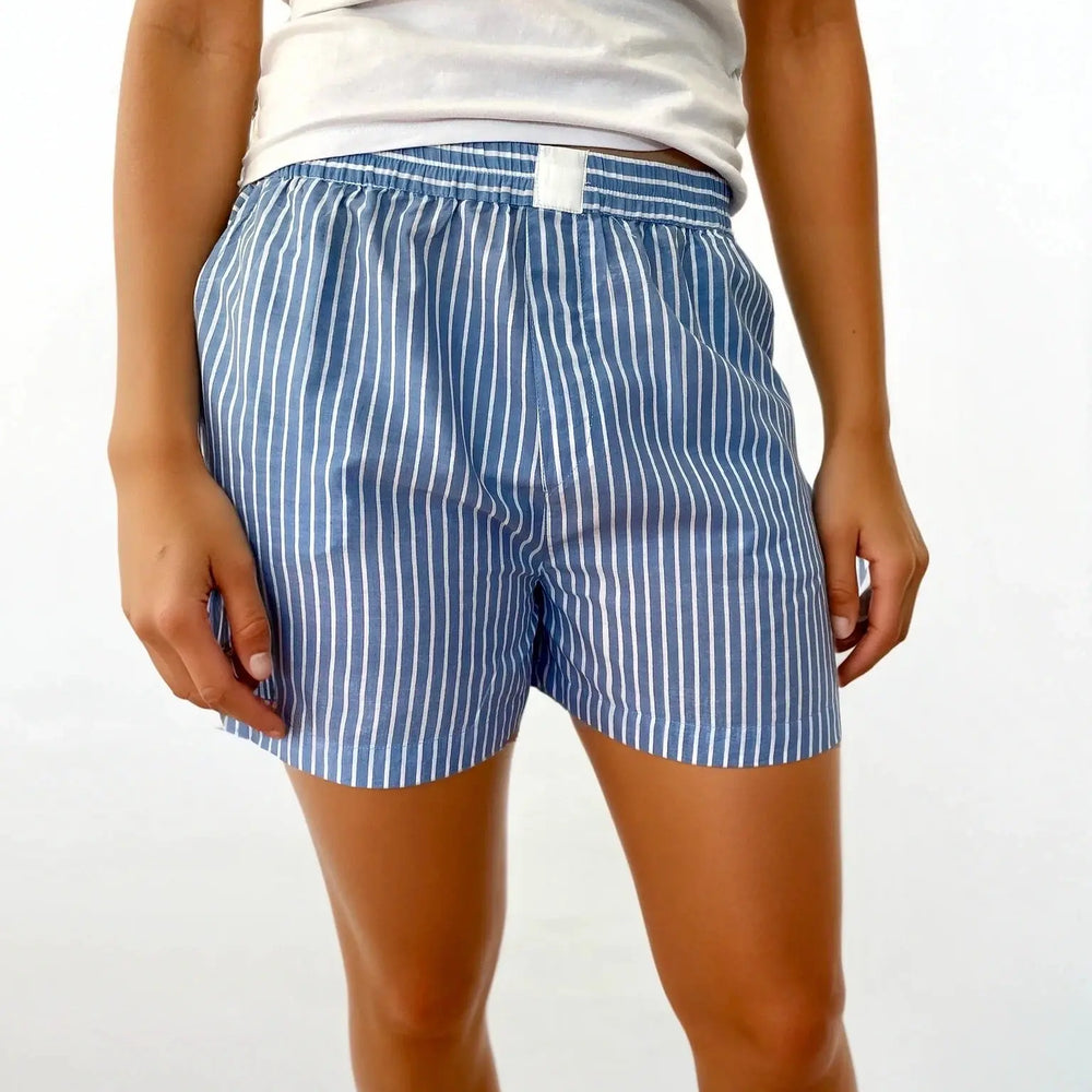 Boxer Short - Santorini - White/Blue Stripe AMOKA DALO